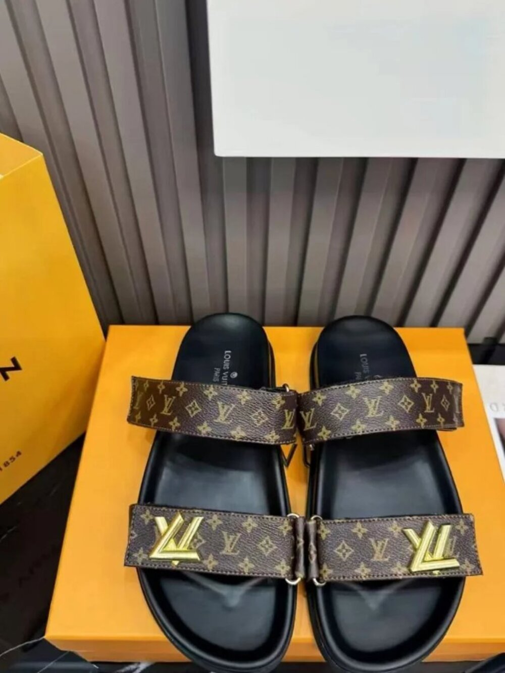 LV Classic Monogram Canvas Two Straps Sandals